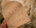 TABLE DECOR SIGNS Guestbook & Cards Gifts Signs Acrylic Arch Cards And Well Wishes Sign, Golden Acrylic Sign, Gold Plexi Sign, Luxury Wedding Table Decor, Custom Wedding Signage Golden Mirror Cards Sign   10