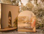 TABLE DECOR SIGNS Guestbook & Cards Gifts Signs Acrylic Arch Cards And Well Wishes Sign, Golden Acrylic Sign, Gold Plexi Sign, Luxury Wedding Table Decor, Custom Wedding Signage Golden Mirror Cards Sign   10