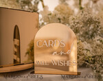 TABLE DECOR SIGNS Guestbook & Cards Gifts Signs Acrylic Arch Cards And Well Wishes Sign, Golden Acrylic Sign, Gold Plexi Sign, Luxury Wedding Table Decor, Custom Wedding Signage Golden Mirror Cards Sign   10