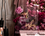 TABLE DECOR SIGNS Guestbook & Cards Gifts Signs Acrylic cards and well wishes sign , Clear Acrylic and gold Sign, Gold Plexi card box sign, Luxury Wedding Table Decor, Wedding Signage Golden mirror cards sign6