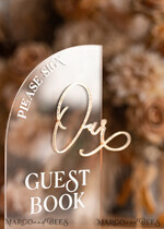 TABLE DECOR SIGNS Guestbook & Cards Gifts Signs Transparent Acrylic sign Our guestbook Sign, Half Arch Beige Ombre Acrylic Gold Guestbook Sign, Nude Gold Plexi Sign Our guestbook, Taupe Luxury Wedding Table Decor, Wedding Signage Golden Mirror Guestbook Sign with stand18