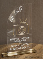 TABLE DECOR SIGNS Guestbook & Cards Gifts Signs Acrylic Arch Oh Snap & cards and gifts sign Combo, Clear gold Mirror  Wedding hashtag and Thank you Sign Bulk, Gold Plexi card box sign and Tag Us In That Set,  Wedding Table Decor Signage9