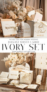 TABLE DECOR SIGNS Guestbook & Cards Gifts Signs Golden Acrylic gifts & cards signs with stand, Ivory Velvet and gold guestbook Sign, Golden Plexi gifts & cards signs, Luxury Wedding guestbook Decor Centerpieces9