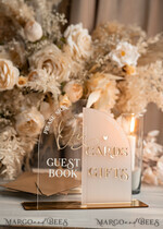 TABLE DECOR SIGNS Guestbook & Cards Gifts Signs Golden Acrylic gifts & cards signs with stand, Ivory Velvet and gold guestbook Sign, Golden Plexi gifts & cards signs, Luxury Wedding guestbook Decor Centerpieces9