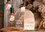TABLE DECOR SIGNS Guestbook & Cards Gifts Signs Acrylic Arch cards & guestbook sign Combo , Clear Beige Ombre Acrylic & gold Sign, Gold Plexi card box and sign our guestbook sign, Luxury Wedding Nude Table Decor, Wedding Taupe Signage Golden mirror cards  guestbooksign13