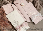 WEDDING INVITATIONS embossed invites  Bespoke Embossed Blind Blus Pink Gold Wedding Invitation, Golden Nude deboss Floral Wedding Invitation, Modern Garden Debossed Invitation suite, Cotton paper wedding invitation suite, Wedding Invitations golden18