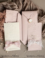 WEDDING INVITATIONS embossed invites  Bespoke Embossed Blind Blus Pink Gold Wedding Invitation, Golden Nude deboss Floral Wedding Invitation, Modern Garden Debossed Invitation suite, Cotton paper wedding invitation suite, Wedding Invitations golden18