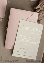 WEDDING INVITATIONS embossed invites  Bespoke Embossed Blind Blus Pink Gold Wedding Invitation, Golden Nude deboss Floral Wedding Invitation, Modern Garden Debossed Invitation suite, Cotton paper wedding invitation suite, Wedding Invitations golden18