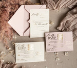 WEDDING INVITATIONS embossed invites  Bespoke Embossed Blind Blus Pink Gold Wedding Invitation, Golden Nude deboss Floral Wedding Invitation, Modern Garden Debossed Invitation suite, Cotton paper wedding invitation suite, Wedding Invitations golden18