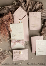 WEDDING INVITATIONS embossed invites  Bespoke Embossed Blind Blus Pink Gold Wedding Invitation, Golden Nude deboss Floral Wedding Invitation, Modern Garden Debossed Invitation suite, Cotton paper wedding invitation suite, Wedding Invitations golden18