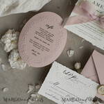 WEDDING INVITATIONS embossed invites  Fine Art Embossed Blind Ivory Gold Wedding Invitation, Golden deboss Floral Wedding Invitation, Boho Ecru Debossed Invitation suite,  Cotton paper wedding invitation suite with mirror heart20
