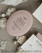 WEDDING INVITATIONS embossed invites  Fine Art Embossed Blind Ivory Gold Wedding Invitation, Golden deboss Floral Wedding Invitation, Boho Ecru Debossed Invitation suite,  Cotton paper wedding invitation suite with mirror heart20