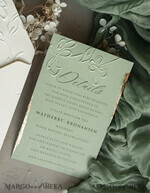WEDDING INVITATIONS embossed invites  Bespoke Embossed Blind Sage green Gold Wedding Invitation, Golden greenery deboss  Floral Wedding Invitation, Modern Garden Debossed Invitation suite,  Cotton paper wedding invitation suite, Wedding Invitations golden23