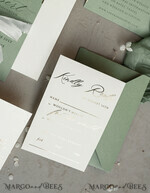 WEDDING INVITATIONS embossed invites  Bespoke Embossed Blind Sage green Gold Wedding Invitation, Golden greenery deboss  Floral Wedding Invitation, Modern Garden Debossed Invitation suite,  Cotton paper wedding invitation suite, Wedding Invitations golden23