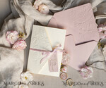 WEDDING INVITATIONS embossed invites Folder Embossed Ivory Gold Wedding Invitation, Golden deboss Roses Floral Wedding Invitation, Boho Ecru Debossed Invitation suite,  wedding invitation suite,26