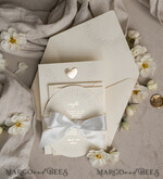 WEDDING INVITATIONS embossed invites  Fine Art Embossed Blind Ivory Gold Wedding Invitation, Golden deboss Floral Wedding Invitation, Boho Ecru Debossed Invitation suite,  Cotton paper wedding invitation suite with mirror heart27
