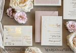 WEDDING INVITATIONS embossed invites  Fine Art Embossed Blind Ivory Gold Wedding Invitation with torn chiffon bow and dried flowers, Golden deboss Floral Wedding Invitation, Boho Ecru Debossed Invitation suite with mirror heart18
