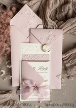 WEDDING INVITATIONS embossed invites  Bespoke Embossed Blind Blus Pink Gold Wedding Invitation, Golden Nude deboss Floral Wedding Invitation, Modern Garden Debossed Invitation suite, Cotton paper wedding invitation suite, Wedding Invitations golden22
