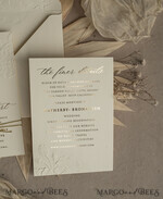 WEDDING INVITATIONS embossed invites  Fine Art Embossed  Blind Ivory Gold Wedding Invitation, Golden deboss Roses Floral Wedding Invitation, Boho Ecru Debossed Invitation suite,  Gold Foil wedding invitation suite,  Wedding Invitations golden17