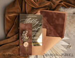 WEDDING INVITATIONS plexi acrylic mirror Fall Mirror gold Wedding Invitations, Elegant Terracotta Wedding Cards, Burnt orange Acrylic  Wedding Invites, Mirror Gold Plexi Wedding Invitation Suite35