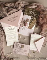 HOCHZEITS EINLADUNGEN Plexiglas Acrylspiegel Luxus Spiegel Gold Hochzeitseinladungen, Elegante Blush Pink Hochzeitseinladungen, Glamour Acryl Hochzeitseinladungen, Klare Plexi Hochzeitseinladung Suite18