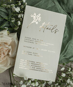 HOCHZEITS EINLADUNGEN Plexiglas Acrylspiegel Salbeigrüne gefrorene transparente Baby-Atmung Hochzeitskarten, elegante Garten-Gypsophila Hochzeitskarten, grüne Acryl-Hochzeitseinladungen, frosted Plexi Hochzeitsinvitation Suite22