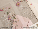 HOCHZEITS EINLADUNGEN Plexiglas Acrylspiegel Blush Pink Klarsicht-Echte Blumen Hochzeitskarten, Elegante Garten Pampasgras Hochzeitskarten, Samt transparente Hochzeitsanfragen, Hochzeits Einladungssuite18