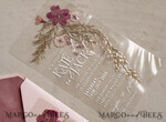 HOCHZEITS EINLADUNGEN Plexiglas Acrylspiegel Rosa klare echte Blumen Hochzeitskarten, elegante Garten Pampasgras Hochzeitskarten, samt transparente Hochzeitseinladungen, Hochzeitsinvitation Suite12