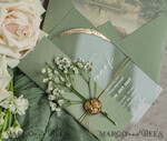 HOCHZEITS EINLADUNGEN Plexiglas Acrylspiegel Sage Green Klare Gewölbte Hochzeitseinladungen, Elegante Gartenhochzeit Karten, Grünpflanzen Acryl transparente Hochzeitseinladungen, Bogen Plexi Hochzeitseinladung Suite22