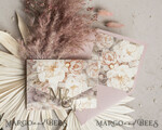 HOCHZEITS EINLADUNGEN 3-fach gefaltete Hochzeitseinladungen 3-fach Luxus Blush Pink Spiegel Gold Hochzeitseinladungen, elegante Nude Hochzeitseinladungen, Glamour Acryl Monogramm Hochzeitseinladungen, Spiegel Plexi Hochzeitseinladungsset32