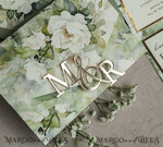 WEDDING INVITATIONS 3 fold wedding invitations  3 fold Luxury sage green Mirror gold Wedding Invitations, Elegant garden Wedding Cards, Glamour Acrylic Monogram Wedding Invites, Mirror Plexi floral Wedding Invitation Suite20