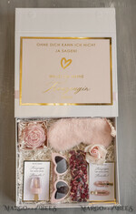 Brautjungfer/Trauzeuge Box Trauzeugin Geschenk Fragen Box XXL Trauzeugin Geschenk Fragen Box, Brautjungfer Trauzeuge, Möchtest Du meine Trauzeugin sein Box, Geschenkschachtel, Trauzeuge Fragen10