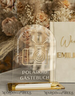 HOCHZEITS-GÄSTEBÜCHER Hochzeitsgästebuch Hochzeitsfoto-Gästebuch Polaroid Gold Acryl Hochzeitsgästebuch Personalisiertes Schilderset Samtweißes Sofort-Fotobuch Boho Elegant Instax Hochzeitsfoto-Gästebuch13