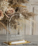 HOCHZEITS-GÄSTEBÜCHER Hochzeitsgästebuch Hochzeitsfoto-Gästebuch Polaroid Gold Acrylic Hochzeitsgästebuch Personalisiertes Schilderset Samtweißes Sofort-Fotobuch Boho Elegant Instax Hochzeitsfoto-Gästebuch12