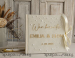 HOCHZEITS-GÄSTEBÜCHER Hochzeitsgästebuch Hochzeitsfoto-Gästebuch Perlen Gold Acryl Hochzeitsgästebuch Personalisiertes Schilderset Samt Ecru Sofort-Fotobuch Boho Elegant Instax Hochzeitsfoto-Gästebuch11
