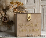 CARD BOXES hochzeitPOst Briefbox hochzeitPOst Briefbox, Spardose aus Samt für Hochzeiten, weißer Samt14