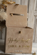 CARD BOXES hochzeitPOst Briefbox hochzeitPOst Briefbox, Spardose aus Samt für Hochzeiten, weißer Samt14