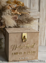 CARD BOXES hochzeitPOst Briefbox hochzeitPOst Briefbox, Spardose aus Samt für Hochzeiten, weißer Samt14