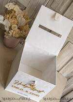 CARD BOXES hochzeitPOst Briefbox hochzeitPOst Briefbox, Spardose aus Samt für Hochzeiten, weißer Samt8