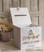 CARD BOXES hochzeitPOst Briefbox hochzeitPOst Briefbox, Spardose aus Samt für Hochzeiten, weißer Samt8