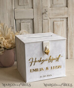 CARD BOXES hochzeitPOst Briefbox hochzeitPOst Briefbox, Spardose aus Samt für Hochzeiten, weißer Samt8