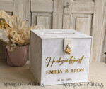 CARD BOXES hochzeitPOst Briefbox hochzeitPOst Briefbox, Spardose aus Samt für Hochzeiten, weißer Samt8