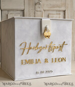 CARD BOXES hochzeitPOst Briefbox hochzeitPOst Briefbox, Spardose aus Samt für Hochzeiten, weißer Samt8
