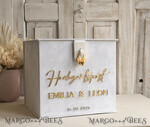 CARD BOXES hochzeitPOst Briefbox hochzeitPOst Briefbox, Spardose aus Samt für Hochzeiten, weißer Samt8