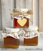 HOCHZEITSGESCHENKE Gastgeschenke Hochzeit Personalisierte Gastgeschenkgläser mit Blütenhonig, Gastgeschenke Hochzeit Honig, Honiggeschenkglas mit Honig, handgemachte Gastgeschenke zur Hochzeit.7