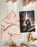 SAVE THE DATES photo vellum plexi  Blush Pink Marble Gold Save the Date Cards with Photo, Plexi Clear Save Our Dates with Photo 15