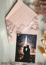 SAVE THE DATES photo vellum plexi  Blush Pink Marble Gold Save the Date Cards with Photo, Plexi Clear Save Our Dates with Photo 15
