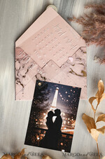 SAVE THE DATES photo vellum plexi  Blush Pink Marble Gold Save the Date Cards with Photo, Plexi Clear Save Our Dates with Photo 15