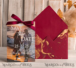 SAVE THE DATES photo vellum plexi  Callendar Clear Blush Pink Marble Gold Save the Date Cards with Photo, Plexi Clear Save Our Dates with Photo 11