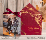 SAVE THE DATES photo vellum plexi  Callendar Clear Blush Pink Marble Gold Save the Date Cards with Photo, Plexi Clear Save Our Dates with Photo 11